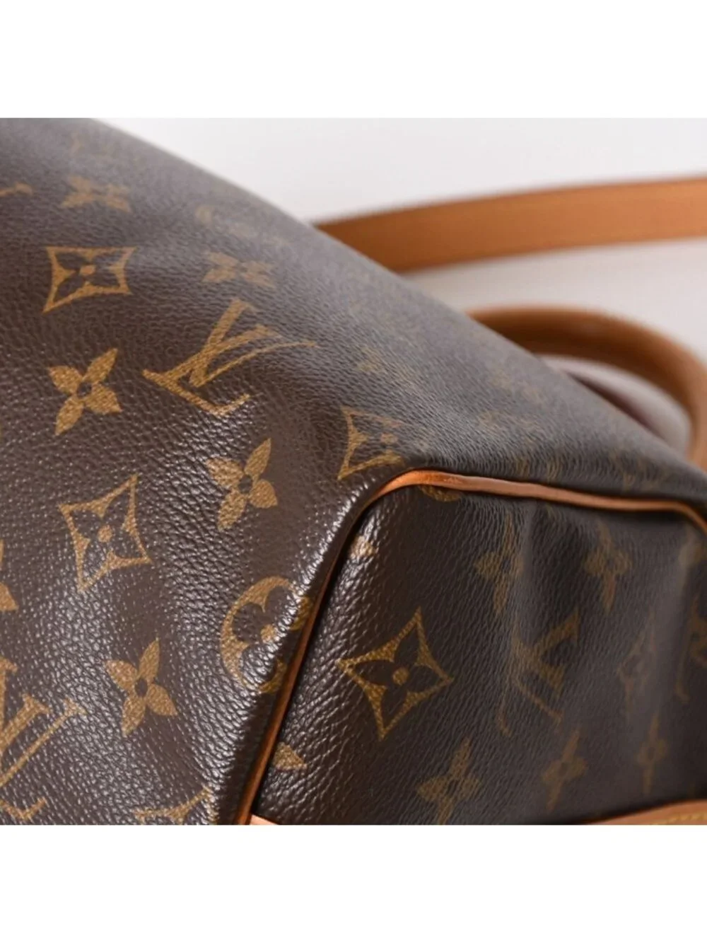 Louis Vuitton Speedy 25 Handbag Monogram Leather Brown Gold